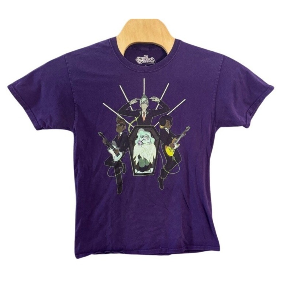 Cartoon Network Steven Universe Purple Graphic T-Shirt Mens Medium Cotton Short